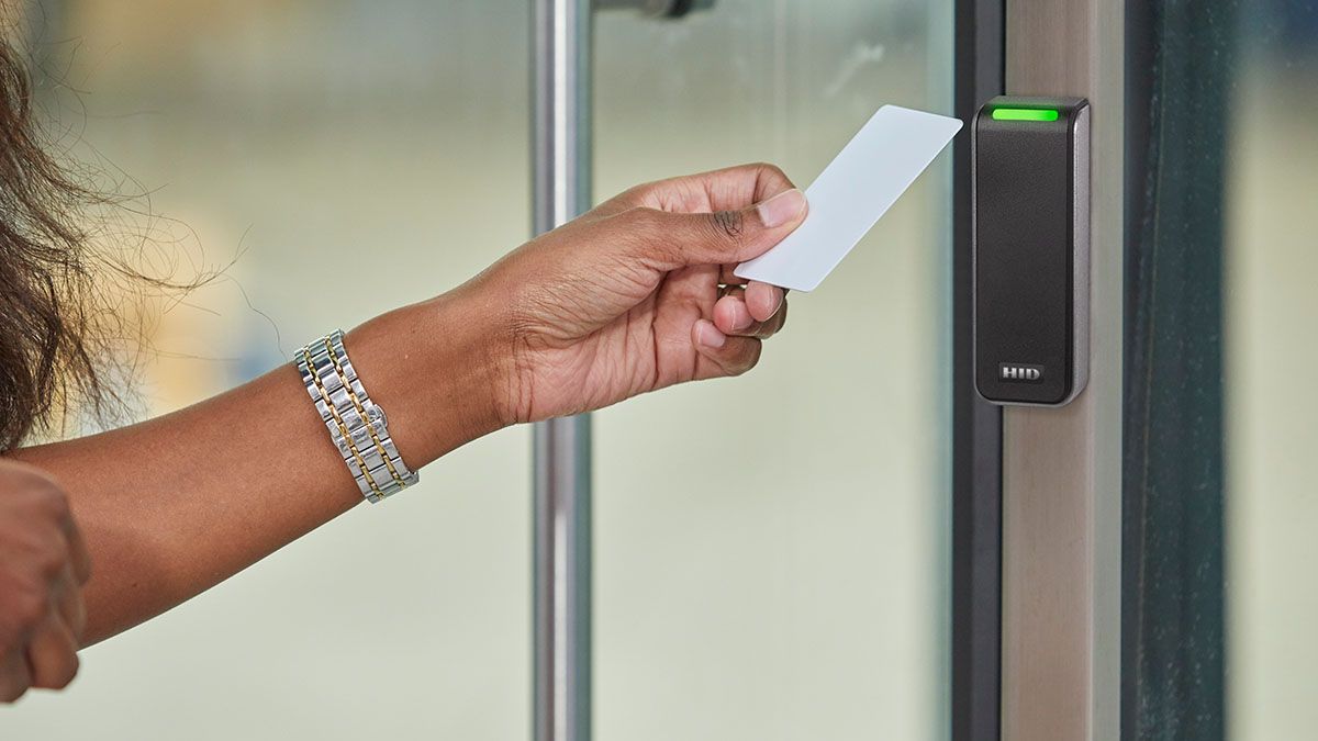 Credential card presented to an access control reader